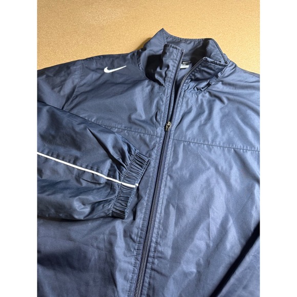 Nike Other - Nike Clima-FIT Windbreaker Jacket Mens Large Navy Blue Grey Full Zip Track Coat